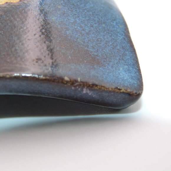 Thomas Pottery Seagrove North Carolina Tibit Tray Blue Glaze Retired - Picture 7 of 12